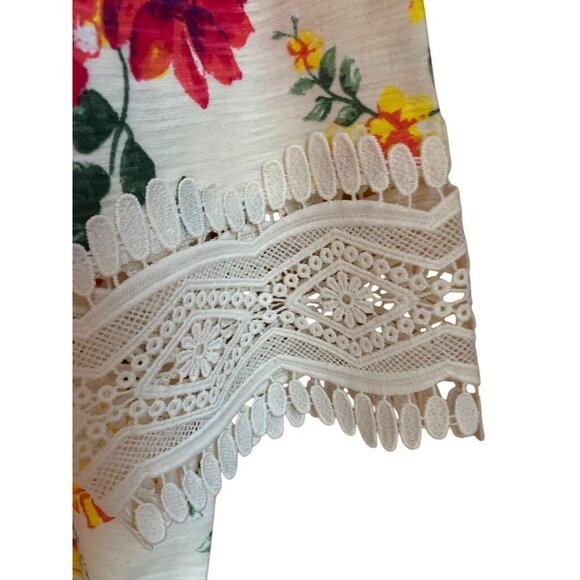 Women Within Floral Cottage Core Beachy Lace Sleeve Tunic Dress 2X Cotton/Polyes - Picture 4 of 16